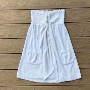 Vintage Y2K Xhilaration White Mini Beach Dress Coverup Size Large